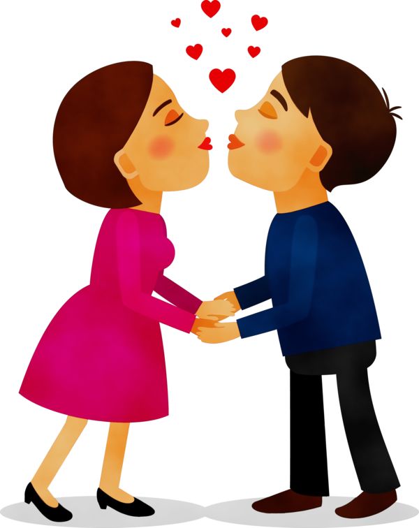 Transparent Kiss Drawing Love Cartoon Interaction for Valentines Day
