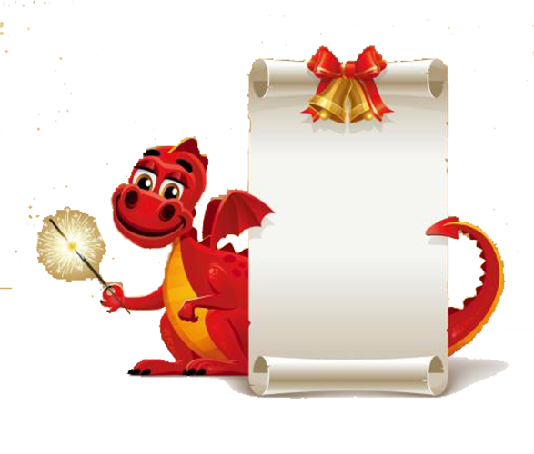 Transparent Dragon Chinese Dragon Christmas Red for Christmas
