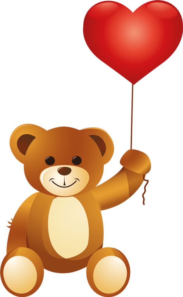 Transparent Valentine's Day Teddy bear Orange Balloon for Teddy Bear for Valentines Day
