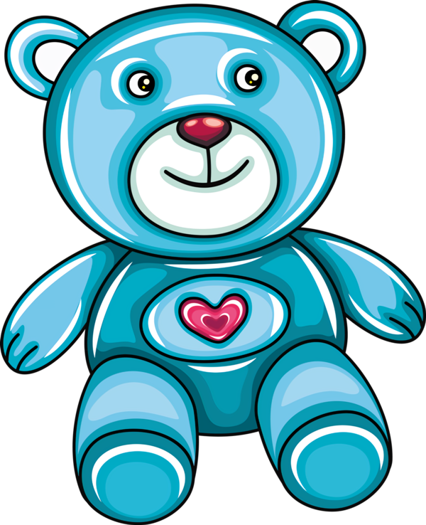 Transparent Valentine's Day Blue Cartoon Aqua for Teddy Bear for Valentines Day