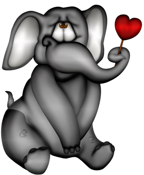 Transparent Valentine's Day Cartoon Elephant for Teddy Bear for Valentines Day