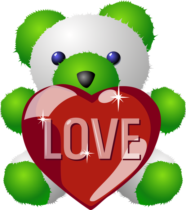 Transparent Valentine's Day Green Logo for Teddy Bear for Valentines Day