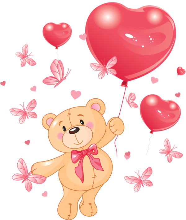 Transparent Valentine's Day Heart Balloon Pink for Teddy Bear for Valentines Day