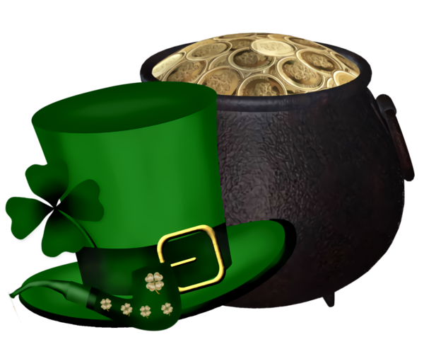 Transparent St Patrick's Day Green Shamrock Symbol for Four Leaf Clover for St Patricks Day