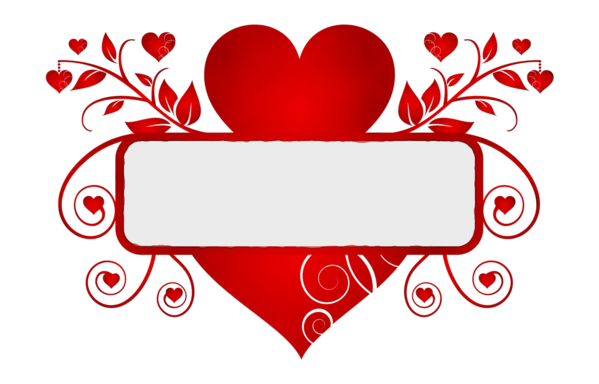 Transparent Red Heart Love for Valentines Day