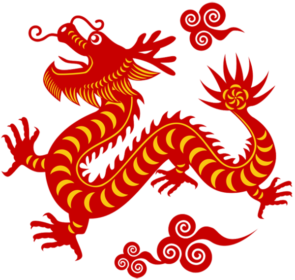 Transparent Chinese New Year Chinese Dragon Drawing Line Font for New Year