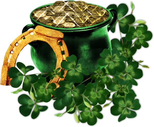 Transparent St Patrick's Day Plant Leaf Clover for Pot Of Gold for St Patricks Day
