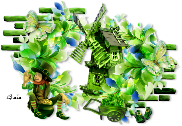 Transparent St Patrick's Day Plant Flower for Leprechaun for St Patricks Day