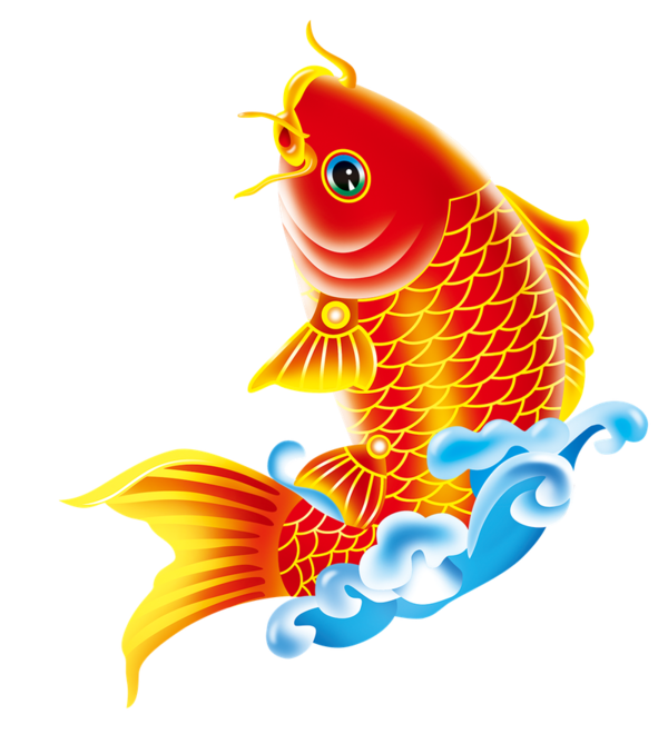 Transparent Koi Goldfish Drawing Fish for New Year
