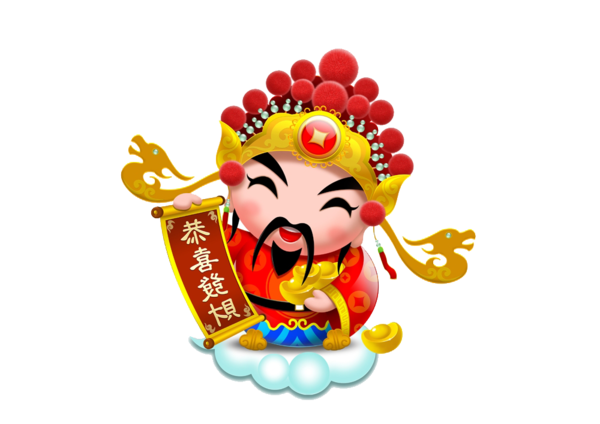 Transparent Caishen Chinese New Year Lunar New Year Food Clown for New Year