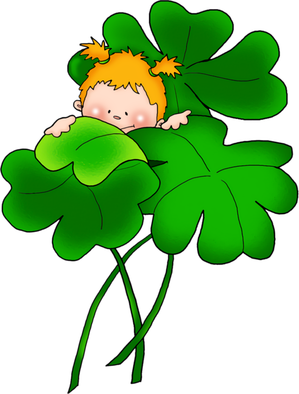 Transparent St Patrick's Day Leaf Green Plant for Four Leaf Clover for St Patricks Day
