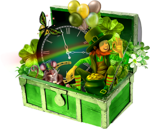 Transparent St Patrick's Day Green Plant for Leprechaun for St Patricks Day