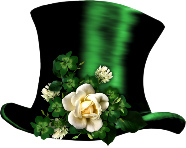 Transparent St Patrick's Day Green Flower Plant for St Patrick's Day Hat for St Patricks Day