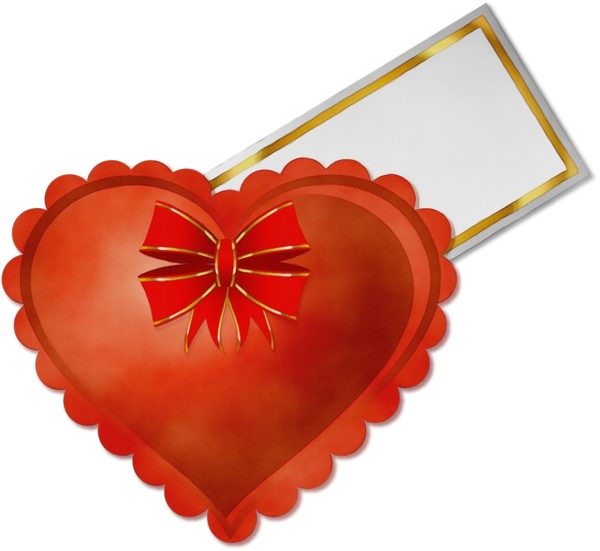 Transparent Heart Red Orange for Valentines Day