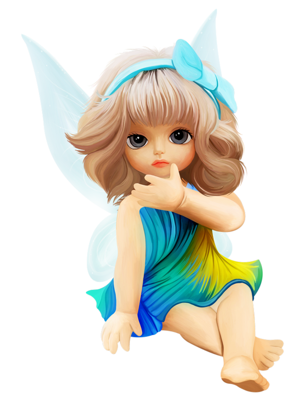 Transparent Doll Painting Fairy Figurine for Christmas