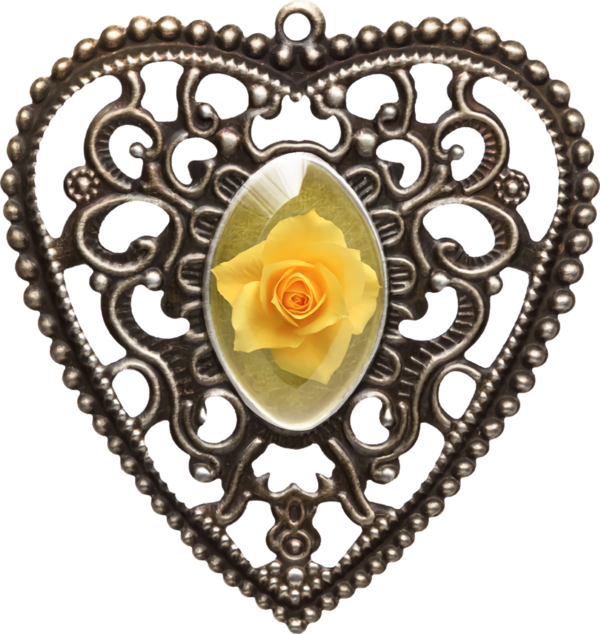 Transparent Valentine's Day Pendant Necklace Yellow for Valentine Heart for Valentines Day