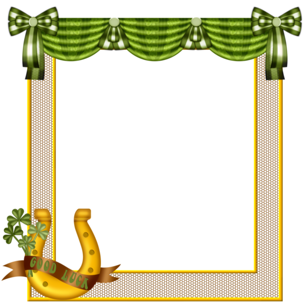 Transparent St Patrick's Day Green Picture frame Yellow for St Patrick's Day Horseshoe for St Patricks Day