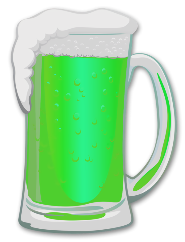 Transparent St Patrick's Day Green Pint glass Drinkware for Green Beer for St Patricks Day