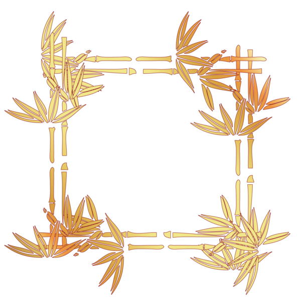 Transparent Festival Bamboo Chinese New Year Leaf Symmetry for New Year