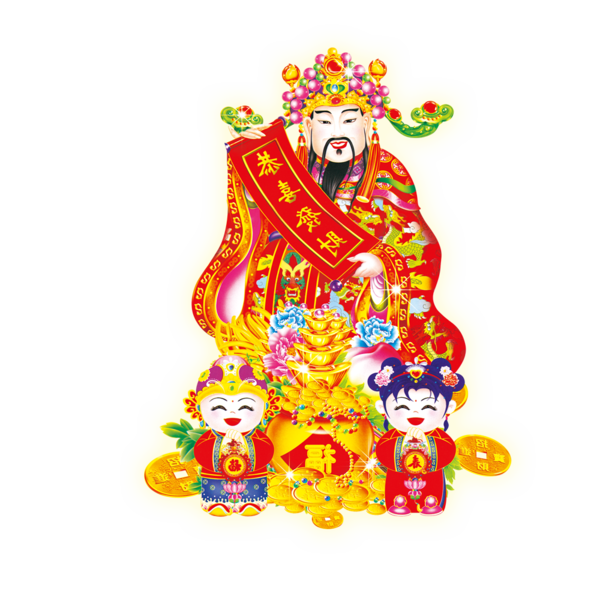Transparent Caishen Chinese New Year Traditional Chinese Holidays Clown for New Year