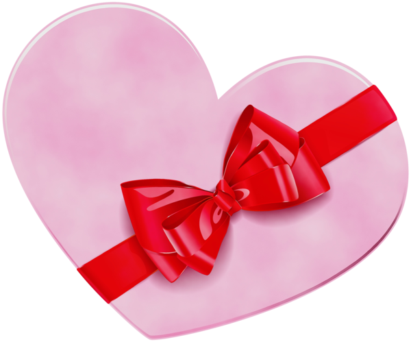 Transparent Pink Heart Ribbon for Valentines Day