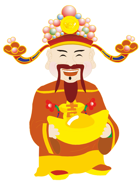 Transparent Chinese New Year Jade Emperor Cartoon Yellow Smile for New Year
