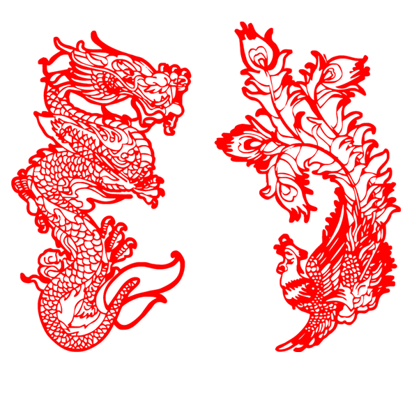 Transparent Papercutting Chinese Paper Cutting Double Happiness Visual Arts Flower for New Year