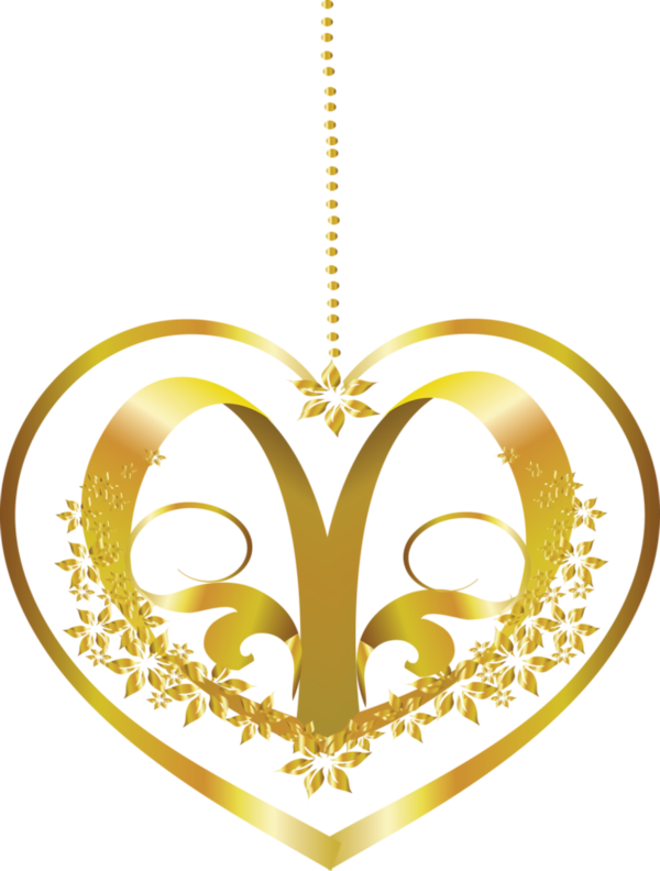 Transparent Valentine's Day Yellow Heart Ornament for Valentine Heart for Valentines Day