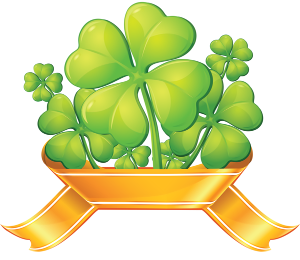 Transparent St Patrick's Day Green Leaf Symbol for Four Leaf Clover for St Patricks Day