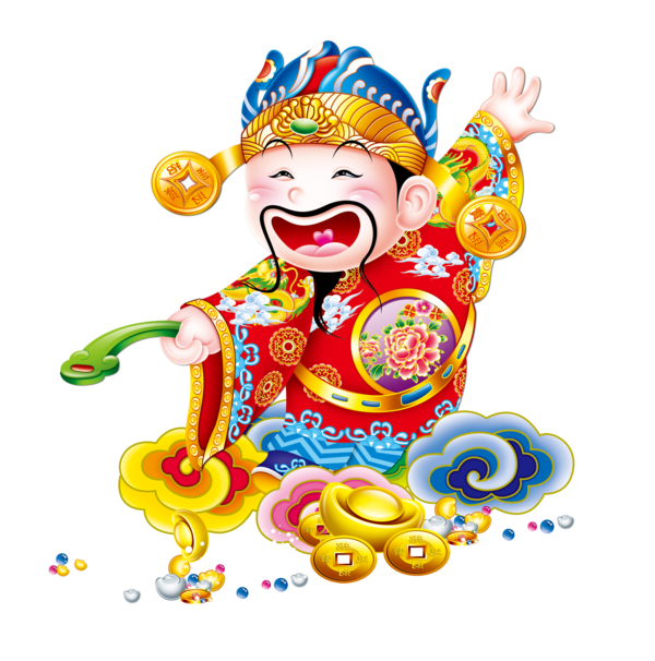 Transparent Lunar New Year Caishen New Year Toy Food for New Year