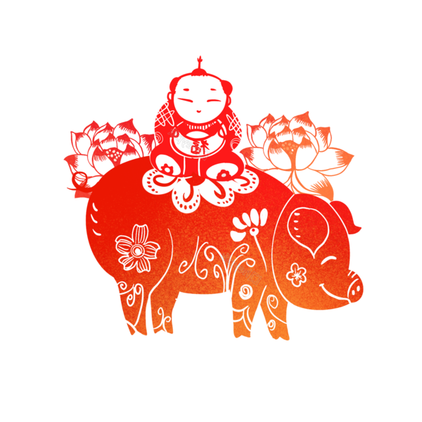 Transparent Chinese New Year Papercutting Paper Red Sticker for New Year