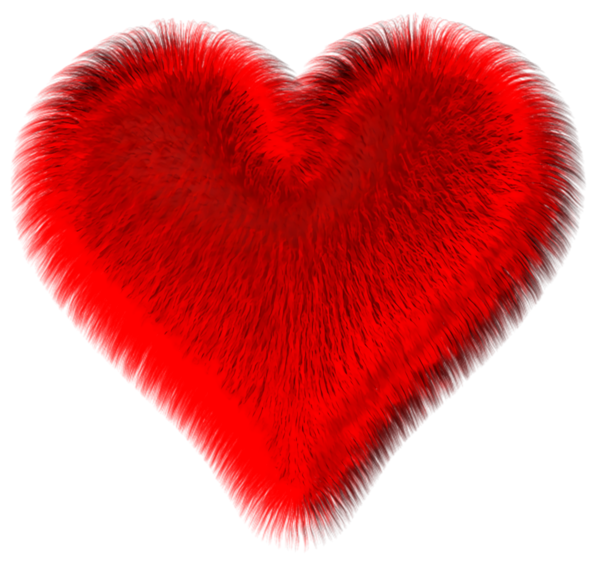 Transparent Valentine's Day Fur Red Heart for Valentine Heart for Valentines Day