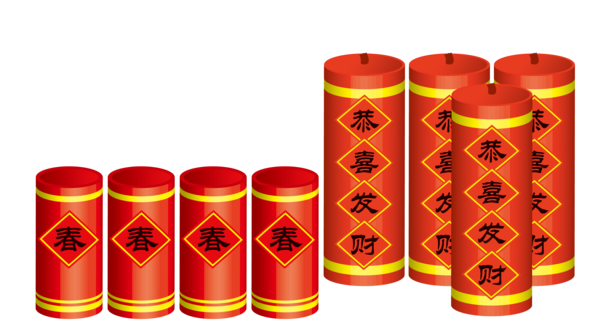 Transparent Firecracker Chinese New Year Lunar New Year Orange Cylinder for New Year