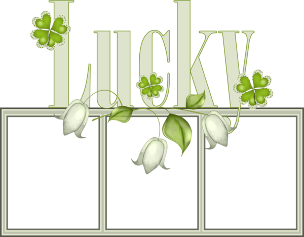 Transparent St Patrick's Day Plant Flower Plant stem for Four Leaf Clover for St Patricks Day