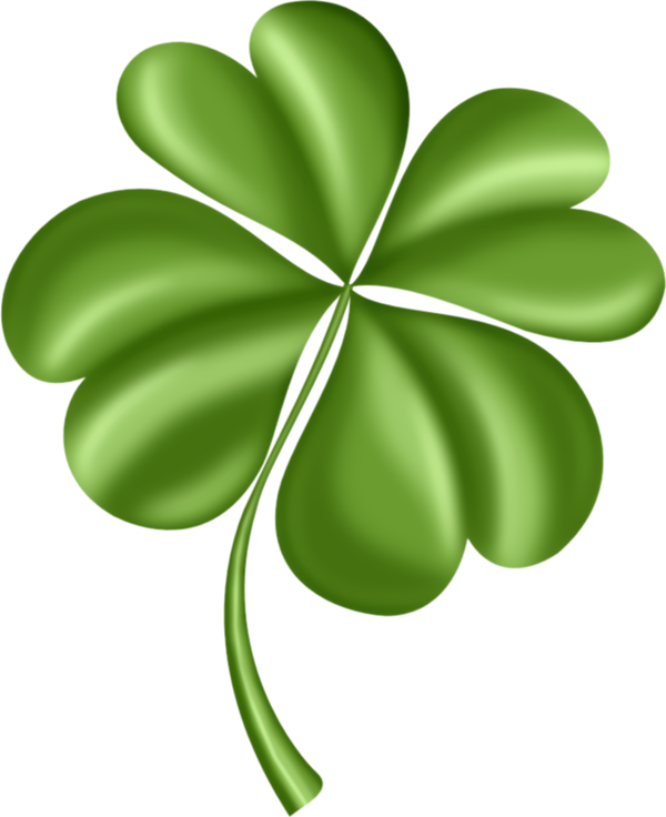 Transparent St Patrick's Day Green Leaf Plant for Four Leaf Clover for St Patricks Day