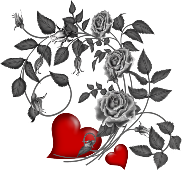 Transparent Valentine's Day Rose Flower Leaf for Valentine Heart for Valentines Day