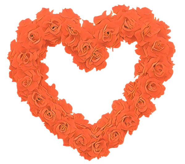 Transparent Orange Heart Valentines Day for Valentines Day