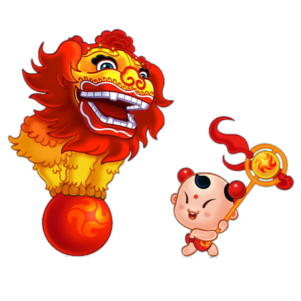 Transparent Lion Chinese New Year Lion Dance Cartoon Food for New Year