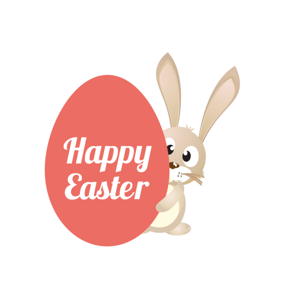 Transparent Easter Bunny Hare Easter Rabbit Text for Easter