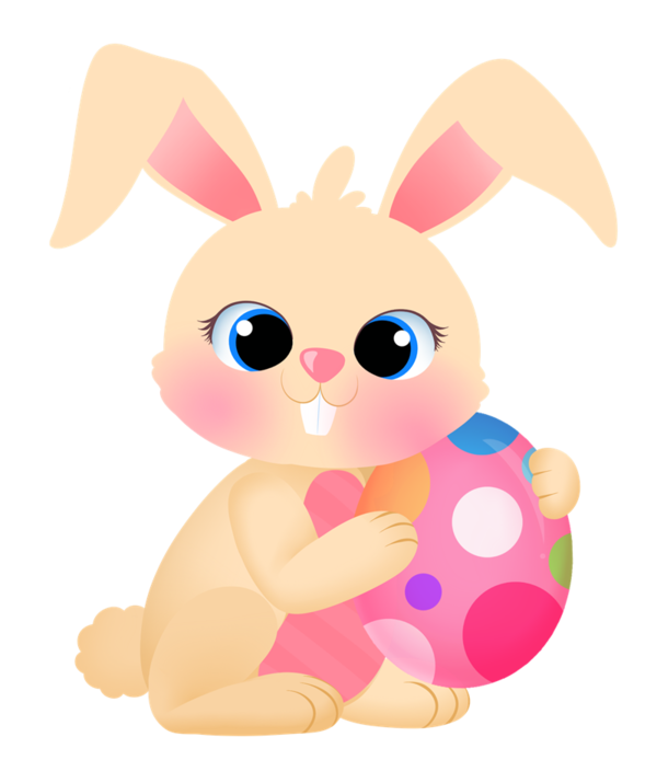 Transparent Easter Bunny Rabbit Cuteness Pink for Easter