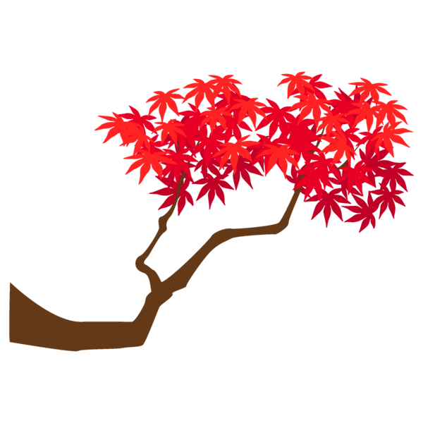Transparent Thanksgiving Red Tree Leaf for Fall Leaves for Thanksgiving