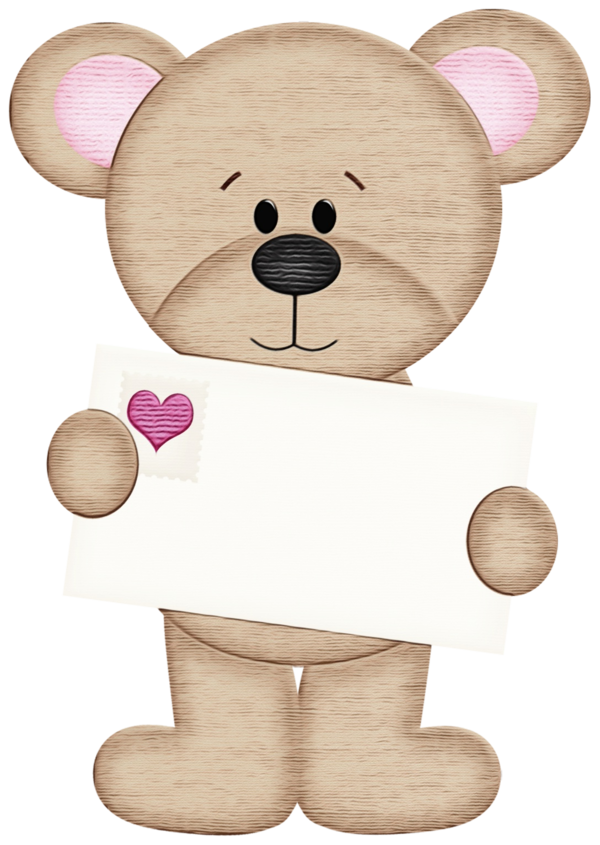 Transparent Teddy Bear Pink Nose for Valentines Day