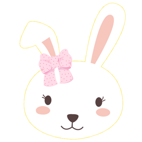 Transparent Easter Bunny Rabbit Whiskers Pink for Easter