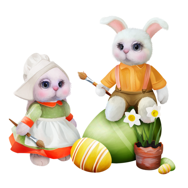 Transparent Easter Bunny Rabbit Little White Rabbit Toy Doll for Easter