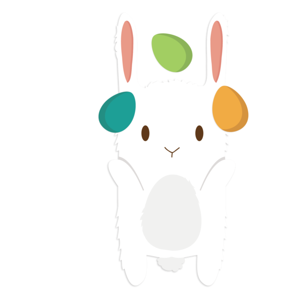 Transparent Easter Bunny Rabbit Text Grass for Easter