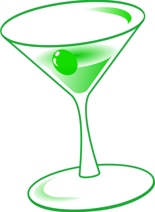 Transparent Martini Wine Happy Hour Green Martini Glass for New Year