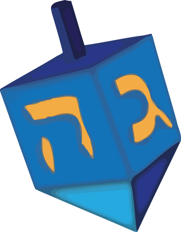 Transparent Hanukkah Blue Electric blue Symbol for Dreidel for Hanukkah
