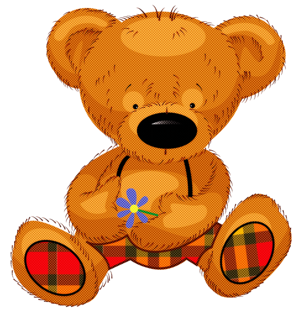 Transparent Teddy Bear Orange Cartoon for Valentines Day