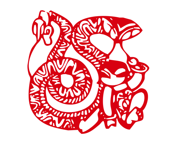 Transparent Chinese Zodiac Snake Rat Point Text for New Year