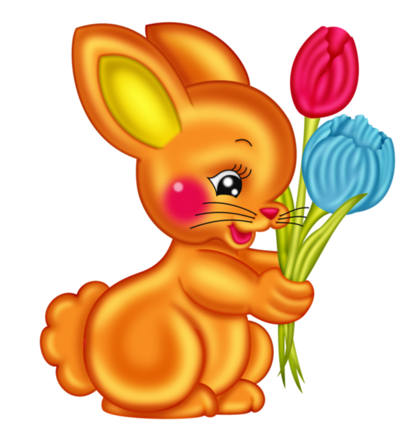 Transparent Rabbit Easter Bunny Drawing Cartoon Flower for Easter